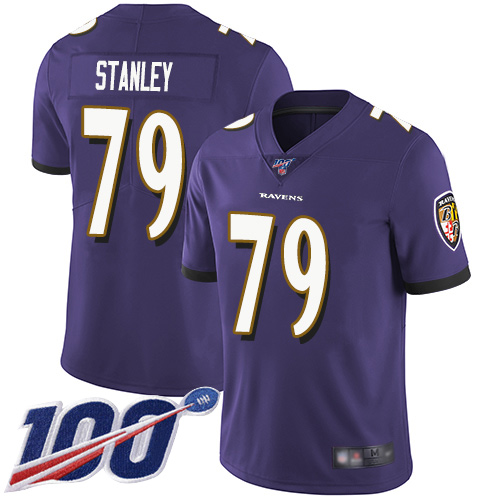 Baltimore Ravens Limited Purple Men Ronnie Stanley Home Jersey NFL Football #79 100th Season Vapor Untouchable->youth nfl jersey->Youth Jersey